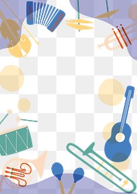 Music instrument png border frame, transparent background