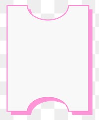 Voucher ticket png sticker, pink illustration, transparent background