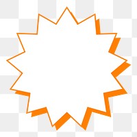 Starburst shape png sticker, transparent background