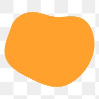 Yellow abstract badge png blob shape sticker, transparent background