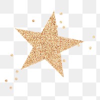 Gold star png sticker, transparent background