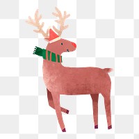 Reindeer illustration  png sticker, transparent background