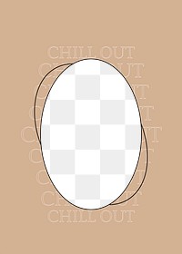 Aesthetic brown oval png frame, transparent background