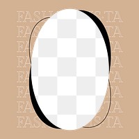 Aesthetic brown oval png frame, transparent background