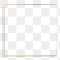 Golden frame png sticker, transparent background