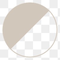 Beige semicircle png sticker, transparent background