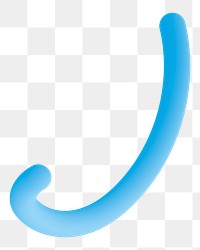 3D blue squiggle png gradient shape sticker, transparent background