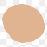 Blob shape png sticker, brown design, transparent background