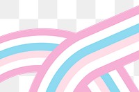 Png transgender flag ribbon sticker, transparent background 