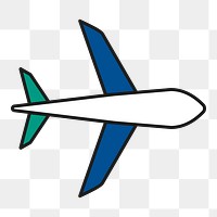 Flying airplane png sticker, air transport graphic, transparent background