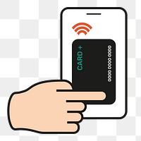 Hand using png credit card online, transparent background
