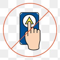 Social distancing sign png sticker, do not directly press elevator's button, transparent background