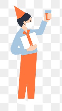 Man  png holding gift box illustration, transparent background