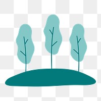 Green pine forest png sticker doodle, transparent background