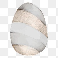 Easter egg png sticker, gray watercolor design, transparent background