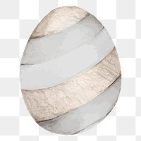 Easter egg png sticker, gray watercolor design, transparent background