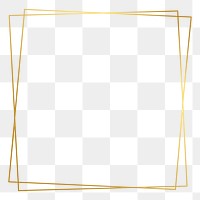 Gold frame png sticker, thin line, transparent background