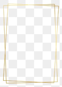 Gold frame png sticker, thin line, transparent background