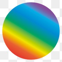 Png gradient rainbow badge sticker, transparent background