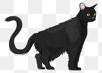 Png Bombay black cat  animal illustration, transparent background