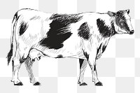 Png cow  animal illustration, transparent background