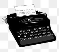 PNG Typewriter clipart, transparent background. Free public domain CC0 image.