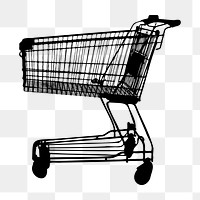 Shopping cart png illustration, transparent background. Free public domain CC0 image.