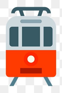 Tram  png clipart illustration, transparent background. Free public domain CC0 image.