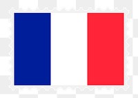 French flag png stamp illustration, transparent background. Free public domain CC0 image.