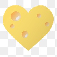 Yellow heart  png clipart illustration, transparent background. Free public domain CC0 image.