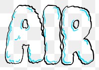 Air word  png clipart illustration, transparent background. Free public domain CC0 image.