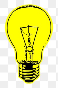 Light bulb  png clipart illustration, transparent background. Free public domain CC0 image.