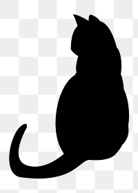 Silhouette cat  png clipart illustration, transparent background. Free public domain CC0 image.