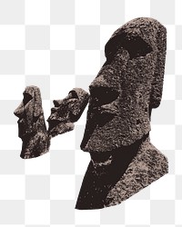 Moai  png clipart illustration, transparent background. Free public domain CC0 image.