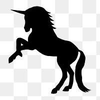 Silhouette unicorn  png clipart illustration, transparent background. Free public domain CC0 image.