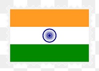 Indian flag png stamp illustration, transparent background. Free public domain CC0 image.