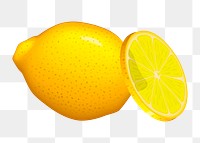 Lemon png illustration, transparent background. Free public domain CC0 image.