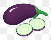 Eggplant  png clipart illustration, transparent background. Free public domain CC0 image.