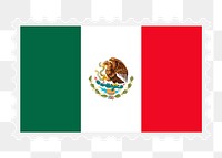 Mexican flag png stamp illustration, transparent background. Free public domain CC0 image.