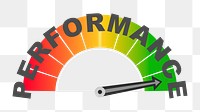 Performance gauge  png clipart illustration, transparent background. Free public domain CC0 image.