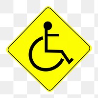 Handicapped sign  png clipart illustration, transparent background. Free public domain CC0 image.