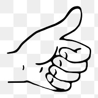 Thumbs up  png clipart illustration, transparent background. Free public domain CC0 image.