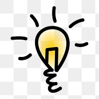 Light bulb  png clipart illustration, transparent background. Free public domain CC0 image.