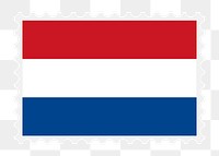 Netherlands flag png stamp illustration, transparent background. Free public domain CC0 image.