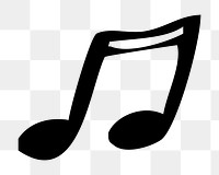 Music note  png clipart illustration, transparent background. Free public domain CC0 image.