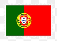 Portuguese flag png stamp illustration, transparent background. Free public domain CC0 image.