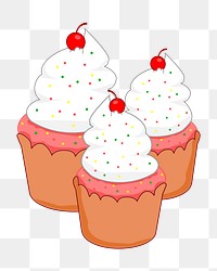 Cupcakes png illustration, transparent background. Free public domain CC0 image.