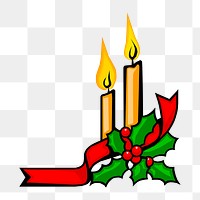 Christmas candle png illustration, transparent background. Free public domain CC0 image.