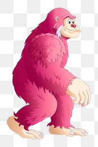 Gorilla png illustration, transparent background. 