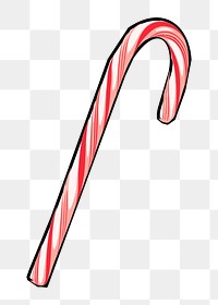 Candy cane png illustration, transparent background. Free public domain CC0 image.